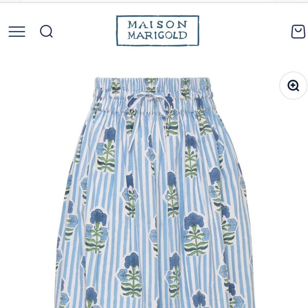 Maison Marigold Blue Floral Skirt